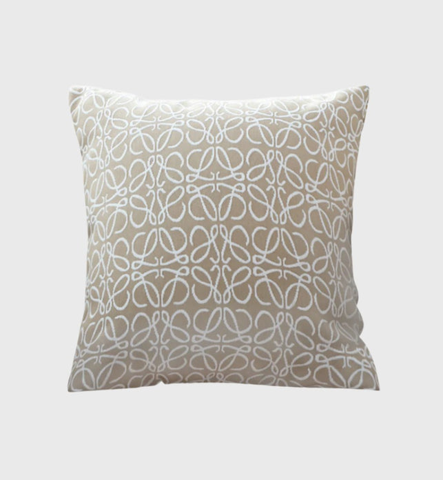 50cmThrow Pillow White and Beige Geometric Pattern Accent