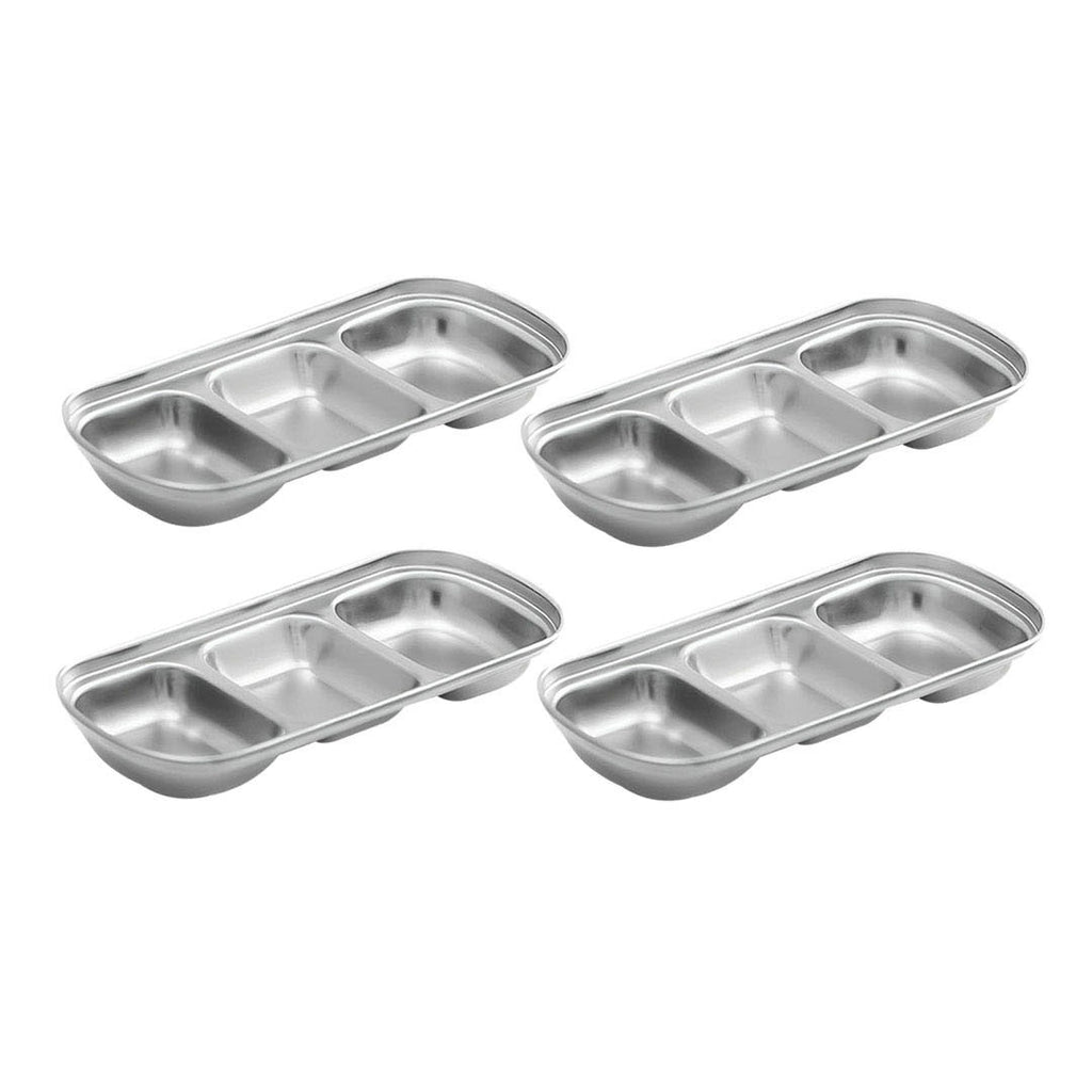 26.5cm Silver Sauce Pan with Three Compartments Divided Sauce Dish