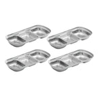 26.5cm Silver Sauce Pan with Three Compartments Divided Sauce Dish