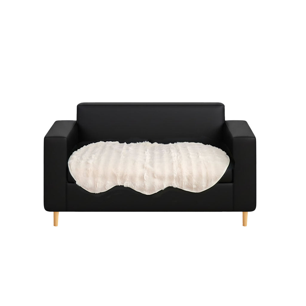 SOGA Two-seater White Faux Fur Throw Blanket 90x160cm Polyester