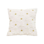 SOGA 45cm Celestial Cream Textured Gold Star Pattern Throw Pillow