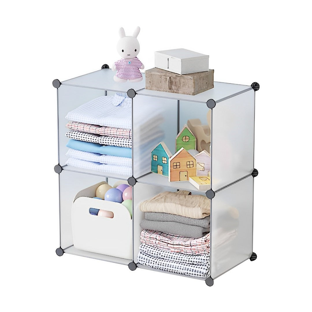 4-Cube Transparent Shelf Box