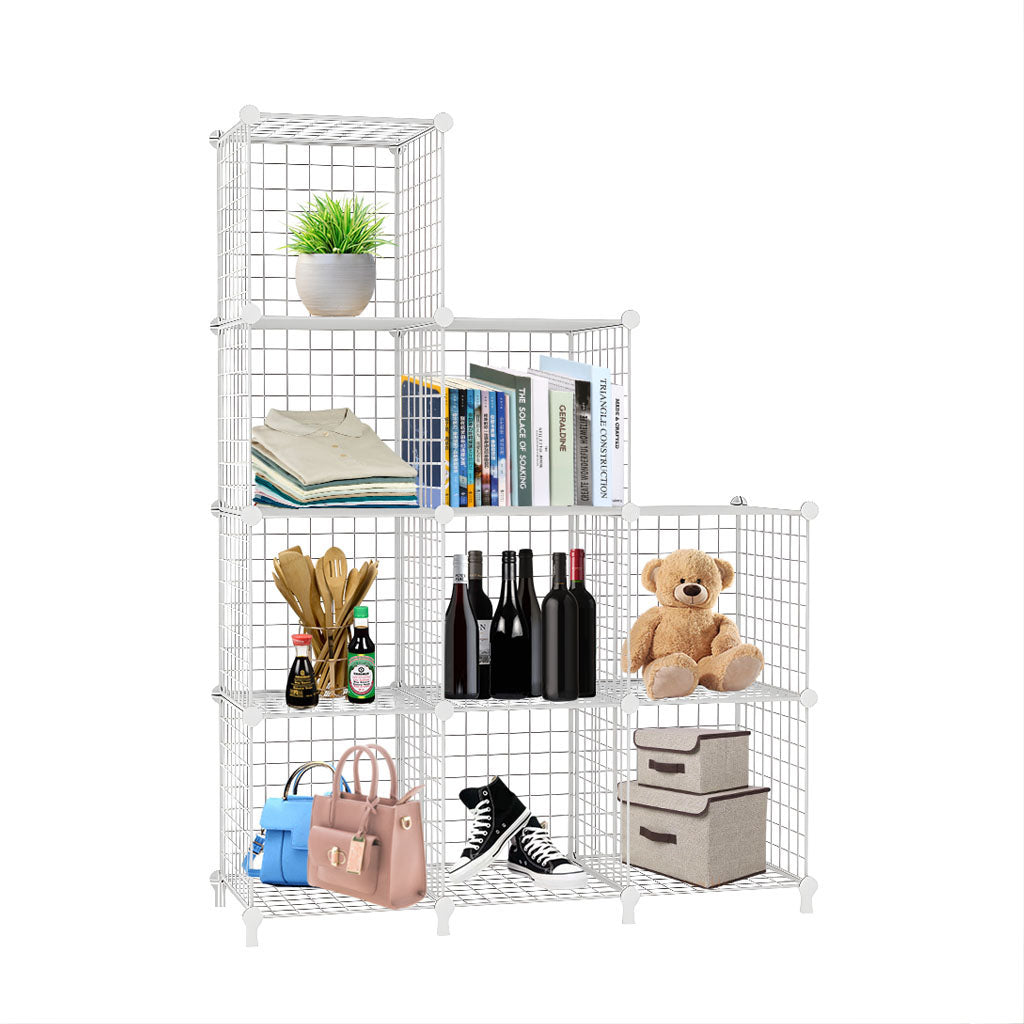 White Portable 9-Cube 3 Column Storage Organiser