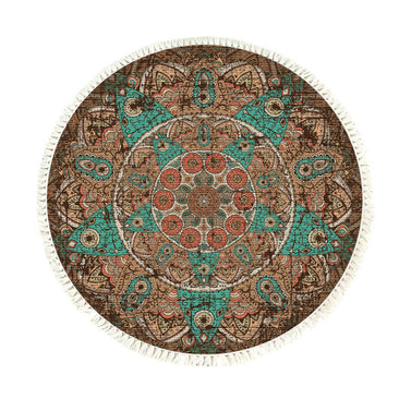SOGA 90cm Mandala Round Area Thick Anti-slip Doormat Home Decor
