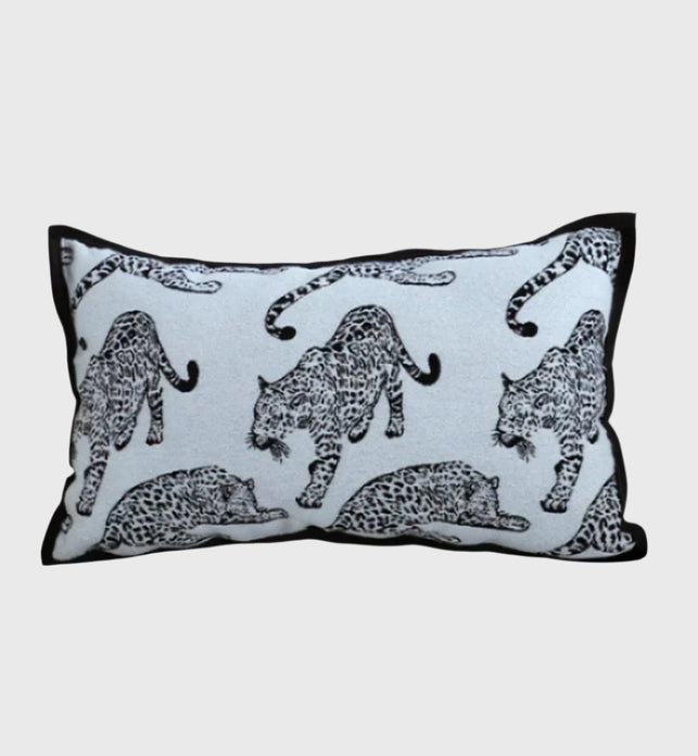 30cm Throw Pillow White Leopard