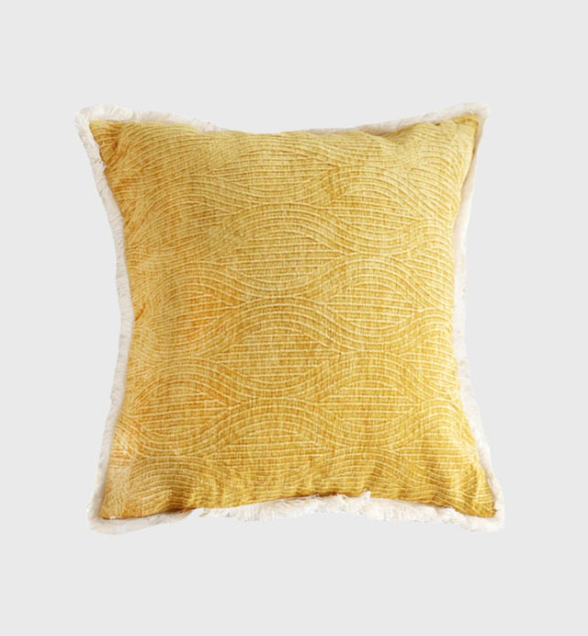 50cm Throw Pillow Turmeric Yellow Aesthetic Chenille Texture