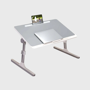 SOGA 60X40cm Grey Small Laptop Bed Portable Foldable Study Table Adjustable