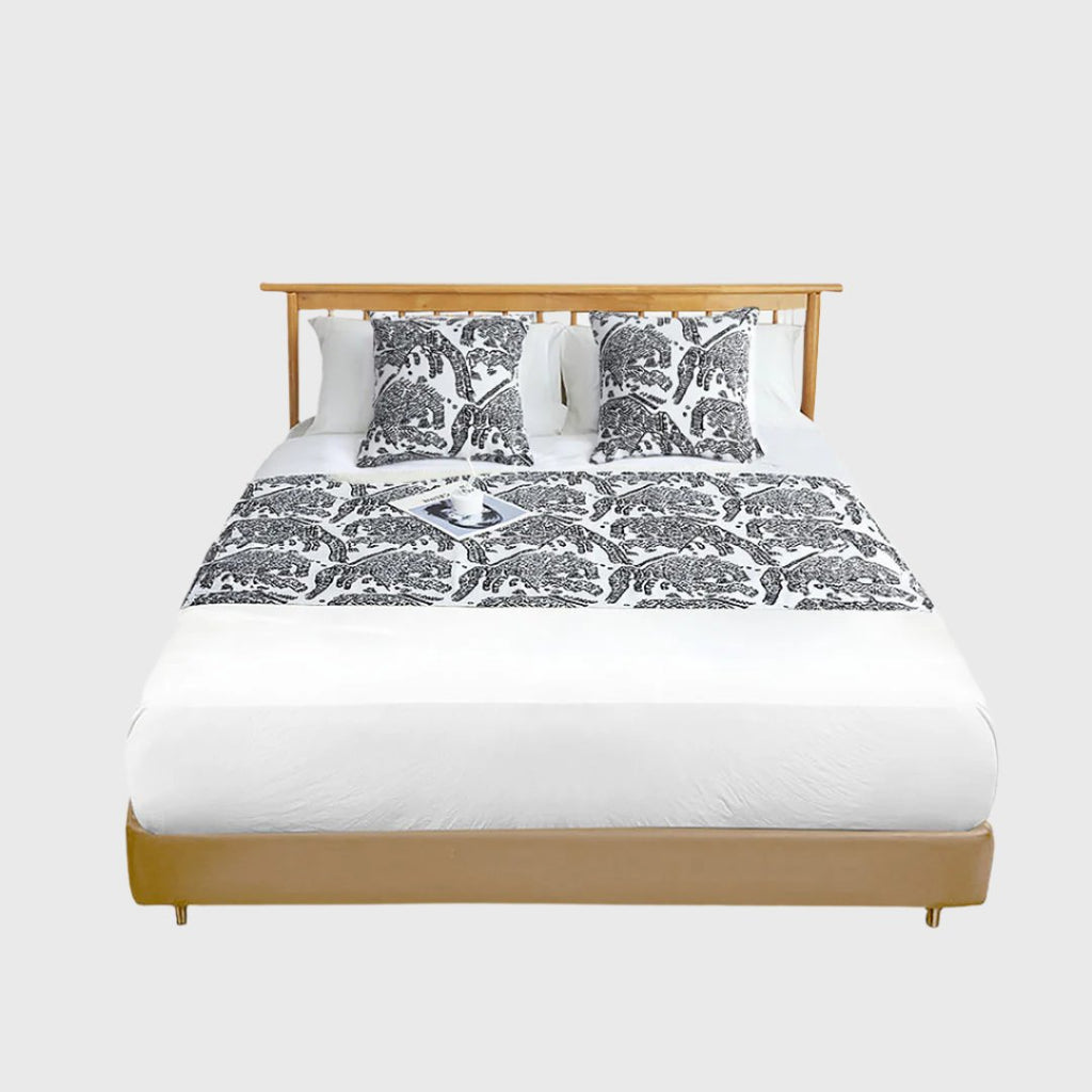 1.8m Light Black Luxury Mottled Bed Vintage Scarf Runner Bedding Tail Pad Flag For Home Hotel Set of 3