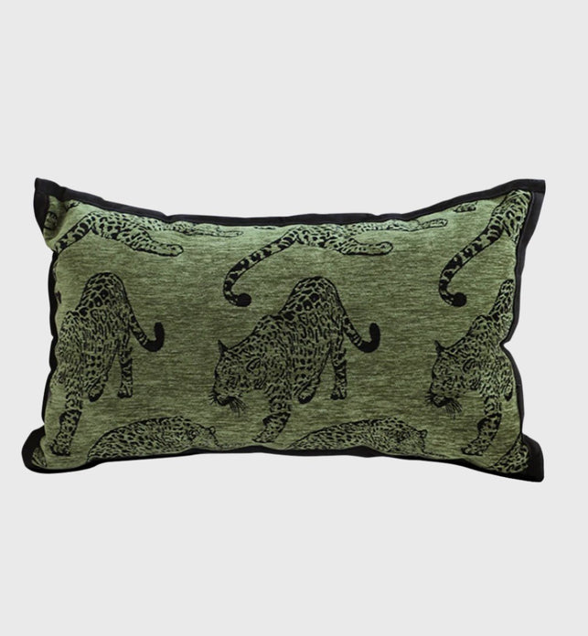 30cm Throw Pillow Green Leopard