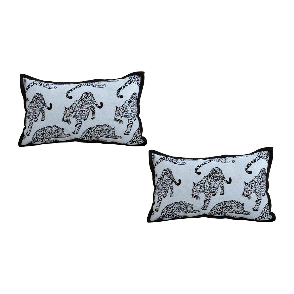 30cm Throw Pillow White Leopard