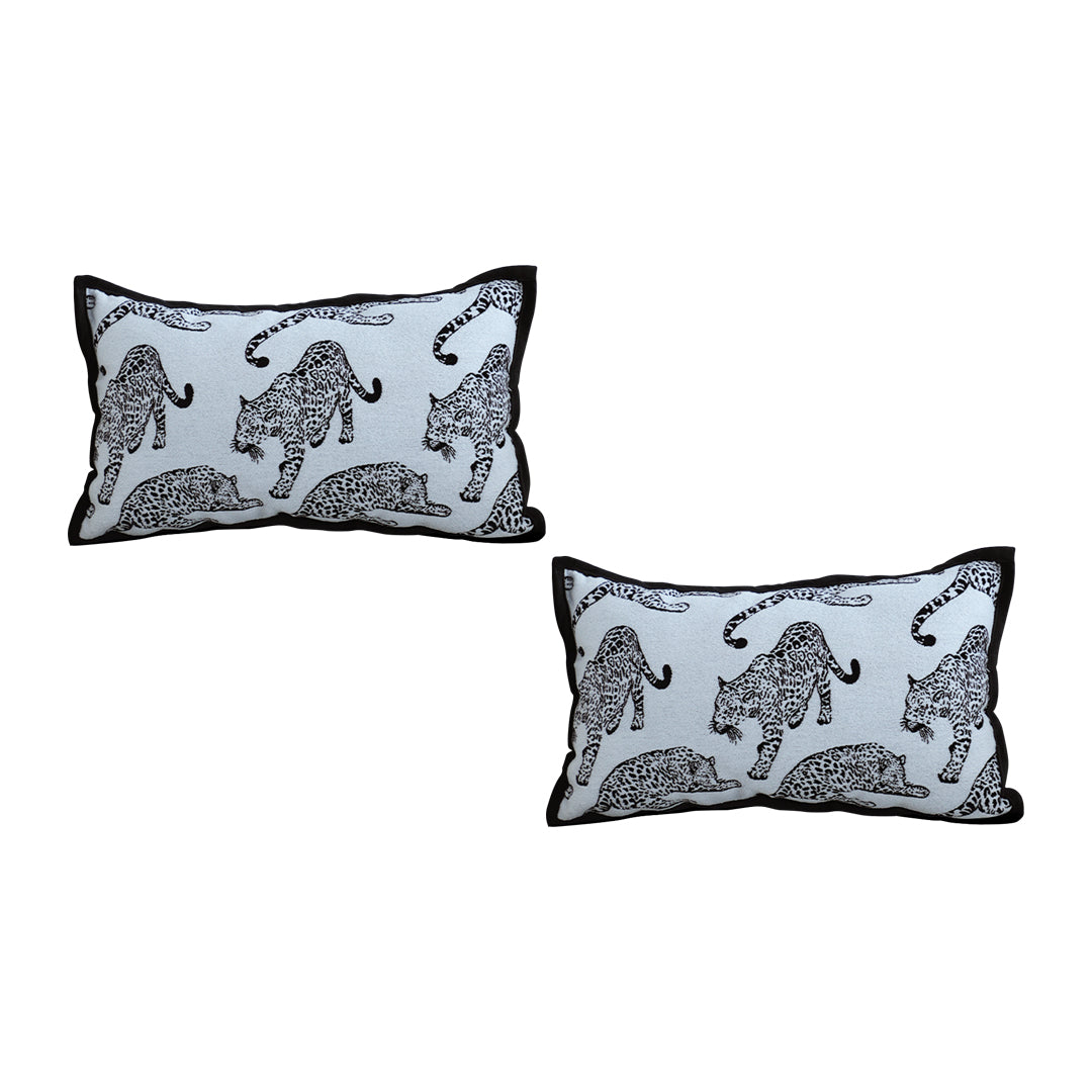 30cm Throw Pillow White Leopard