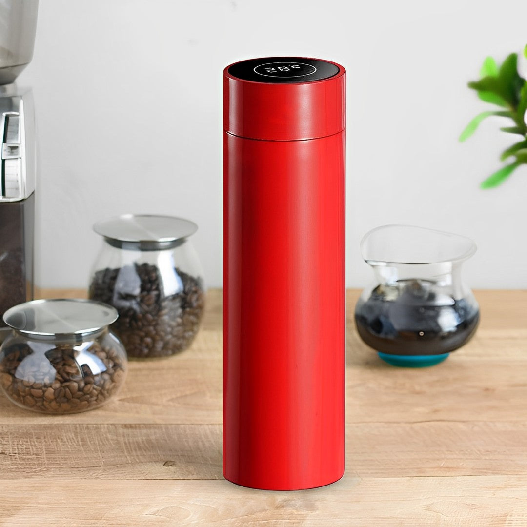 500ML Smart Thermometer Bottle Vacuum Flask  Red