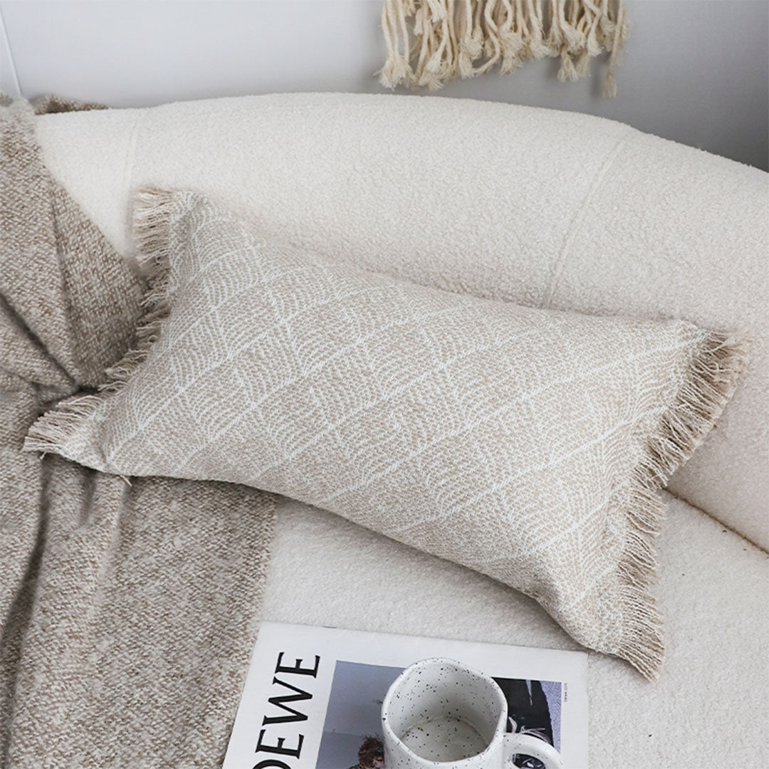 SOGA 35cm Natural Woven Fringe Throw Pillows