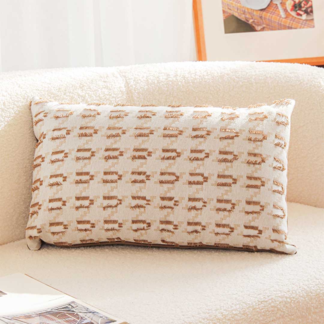 SOGA 35cm Embroidered Geometric Throw Pillow