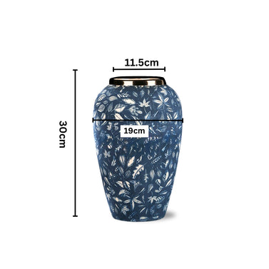 SOGA 30x19 Blue Medium Ceramic Flower Vase Elegant Living Room Home Decor