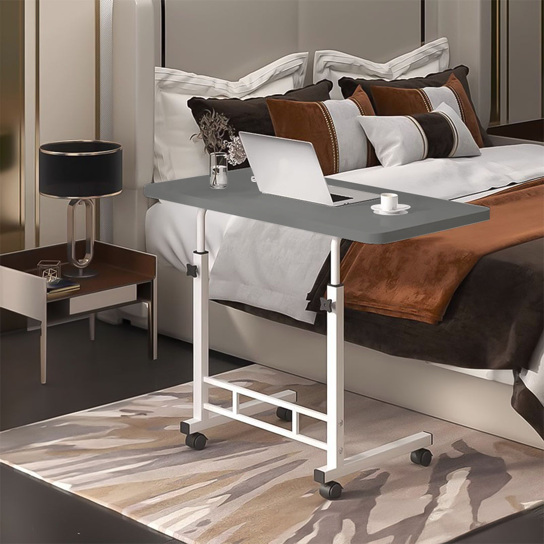 SOGA 40x80cm Black Bedside Table Movable Bedroom Desk Student Computer Table