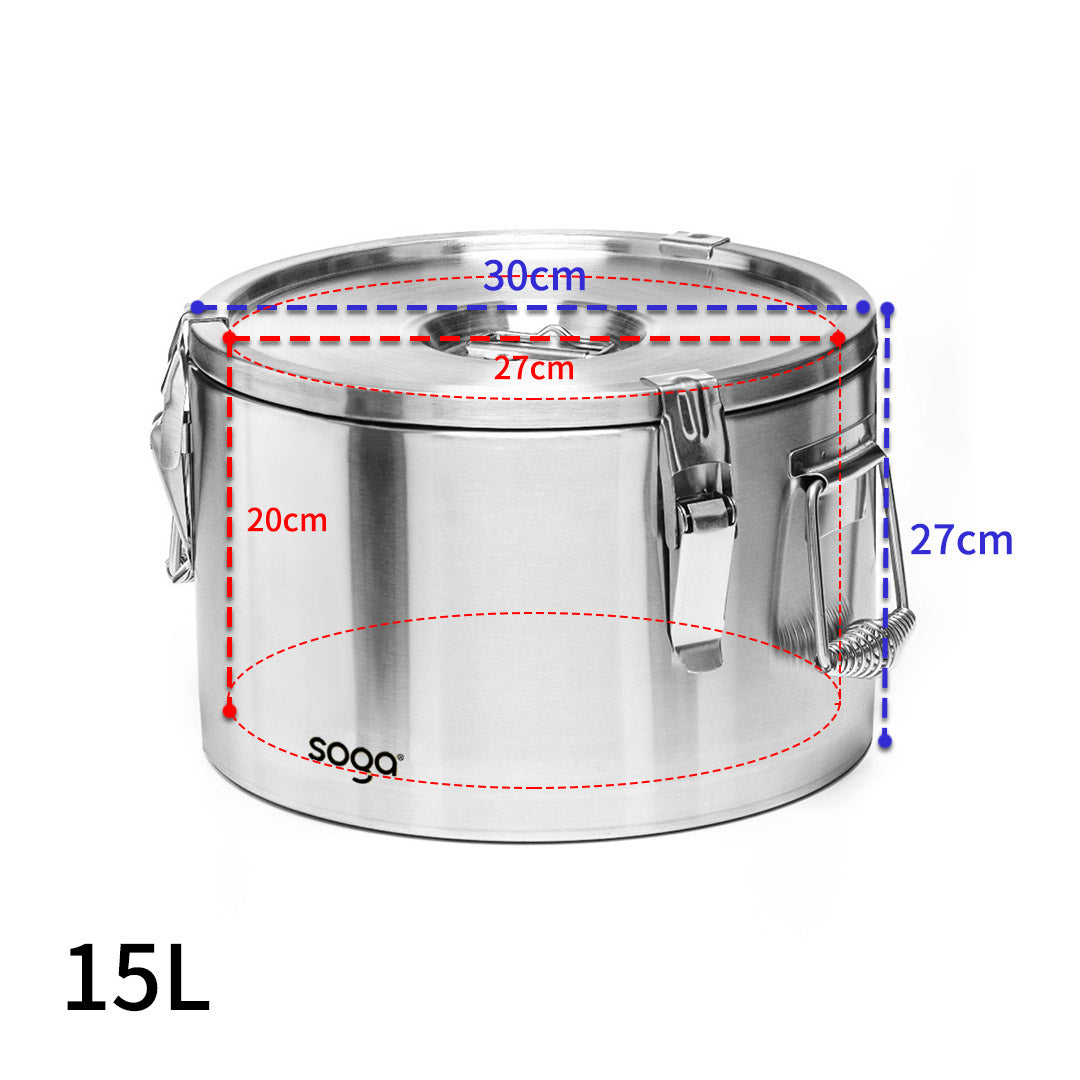 15L 304 Stainless Steel Insulated Food Carrier