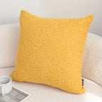 SOGA Boucle Textured Cushion 50cm Mustard Yellow Soft Cozy Decorative Throw Pillow