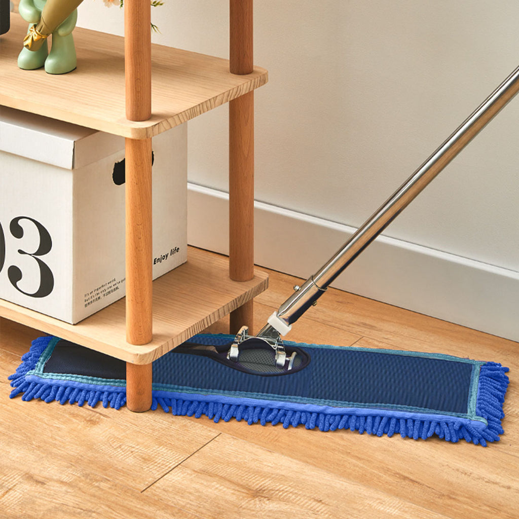00x22 Blue Microfiber Flat Mop Floor Cleaning Pads Rotating Dust Remover