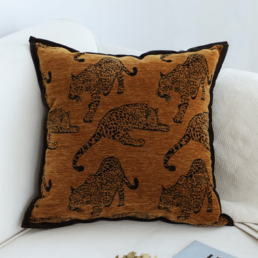 45cm Throw Pillow Dark Brown Leopard