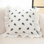 45cm Throw Pillow  White Ruffled Square