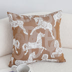 SOGA 50cm Bohemian Camel Brown White Horse Pattern Throw Pillow