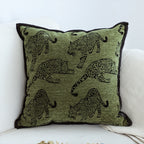 40cm Throw Pillow Green Leopard