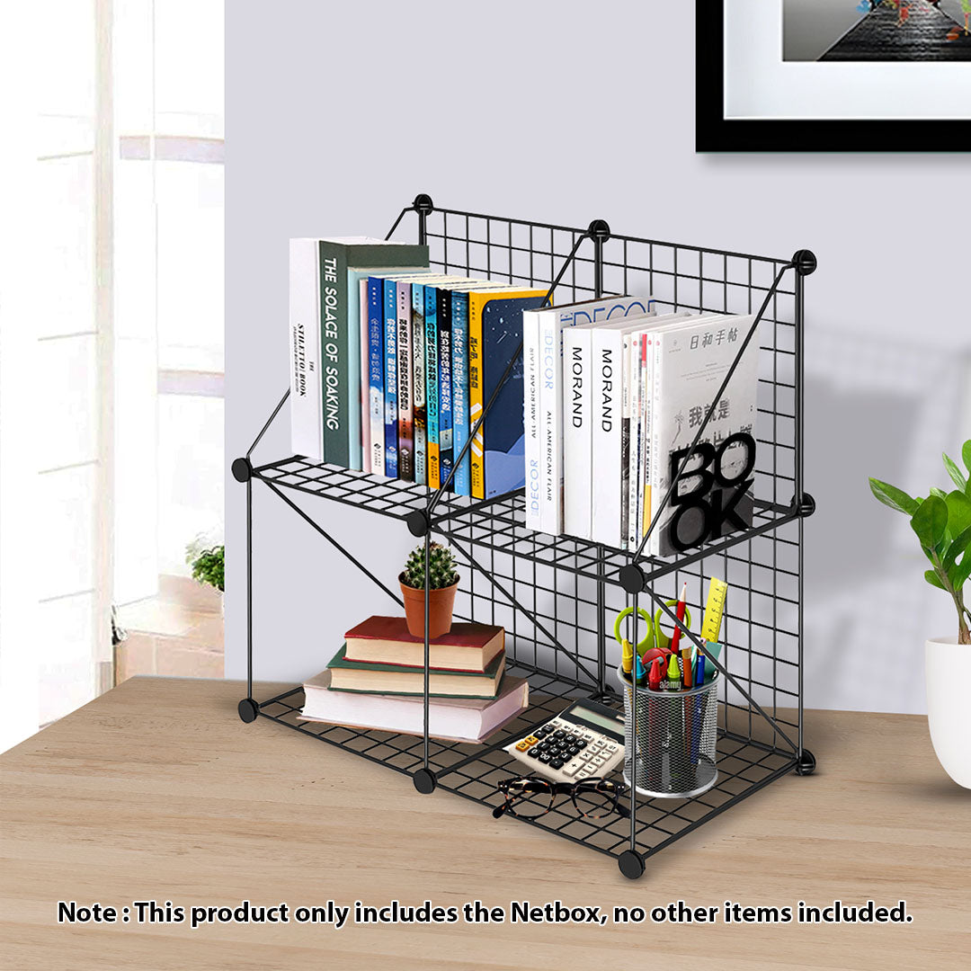 Black Portable 4-Cube 2 Column Storage Organiser
