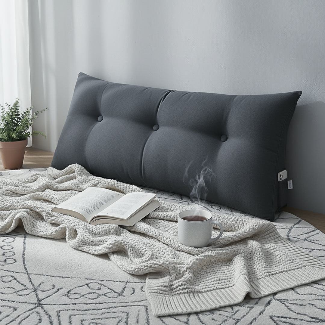 Soga 100cm Dark Grey Triangular Wedge Bed Pillow Headboard  Home Decor