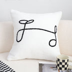 SOGA 45cm Minimalist White Script Letter Embroidered Throw Pillow