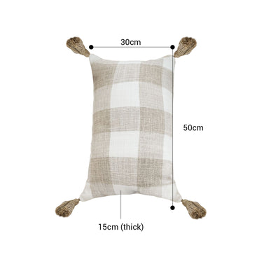 SOGA 35CM Pillow Lumbar Cover Decorative Plaid Farmhouse Cushion Throw Pillow