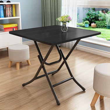 SOGA Black Square  Dining Table Portable with Lacquered Legs