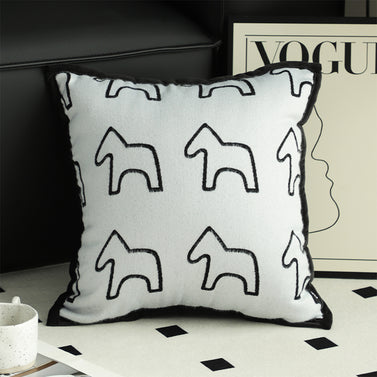 45cm Throw Pillow White Teddy Fleece Square