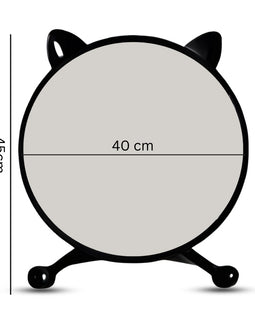 SOGA 40cm Black Smart Makeup Bedroom Table Mirror Cat Ear Style No LED Light