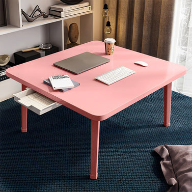 Pink Portable Square Floor Table