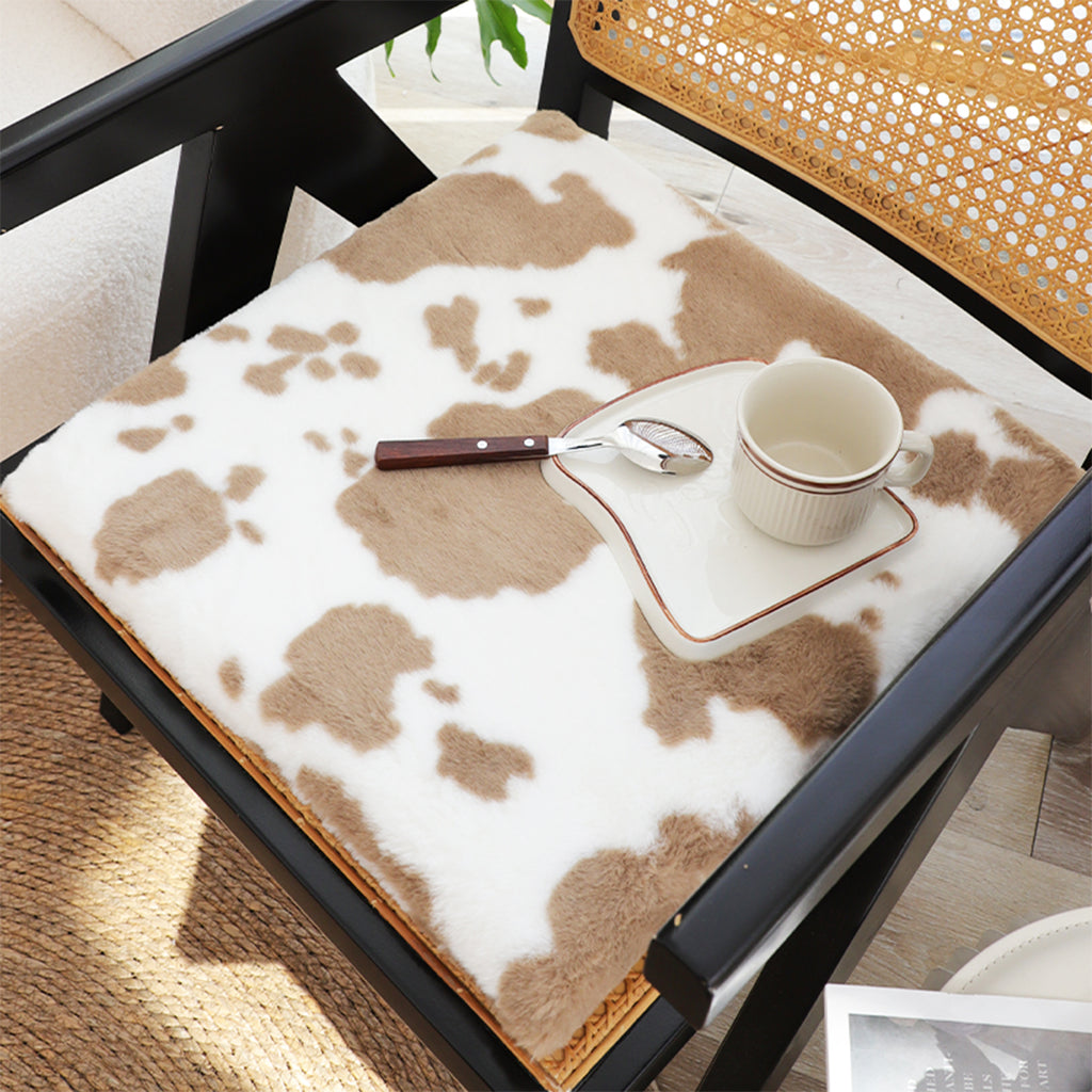 SOGA 2X 45cm Brown Cow Print Soft Leaning Plush Backrest Seat Pillow
