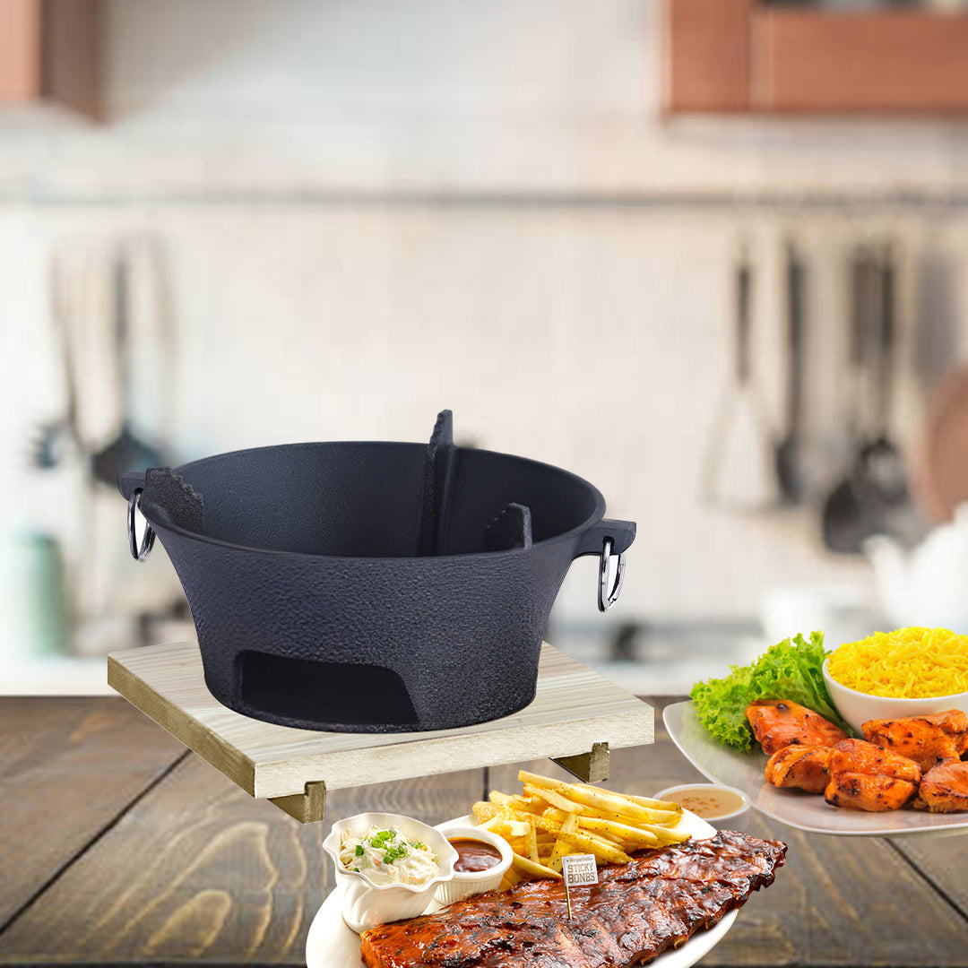 Large Cast Iron Round Stove Charcoal Table Net Grill