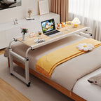 140x45cm Wood Cross Bed Movable Desk Table w/ Adjustable Length & Height