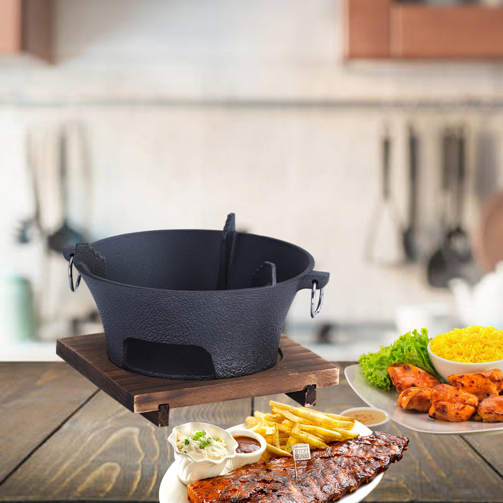 Small Cast Iron Round Stove Charcoal Table Net Grill