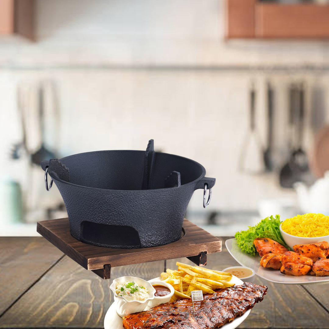 Small Cast Iron Round Stove Charcoal Table Net Grill