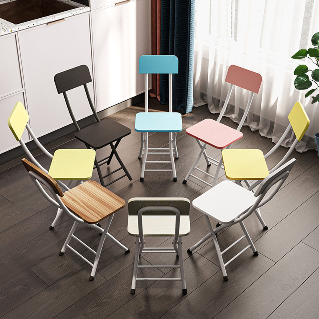 Foldable Chair Space Saving Seat Set of 2 Blue