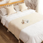 1.8m Bed Vintage Scarf Runner Bedding Tail Pad Flag For Home Hotel Set of 3