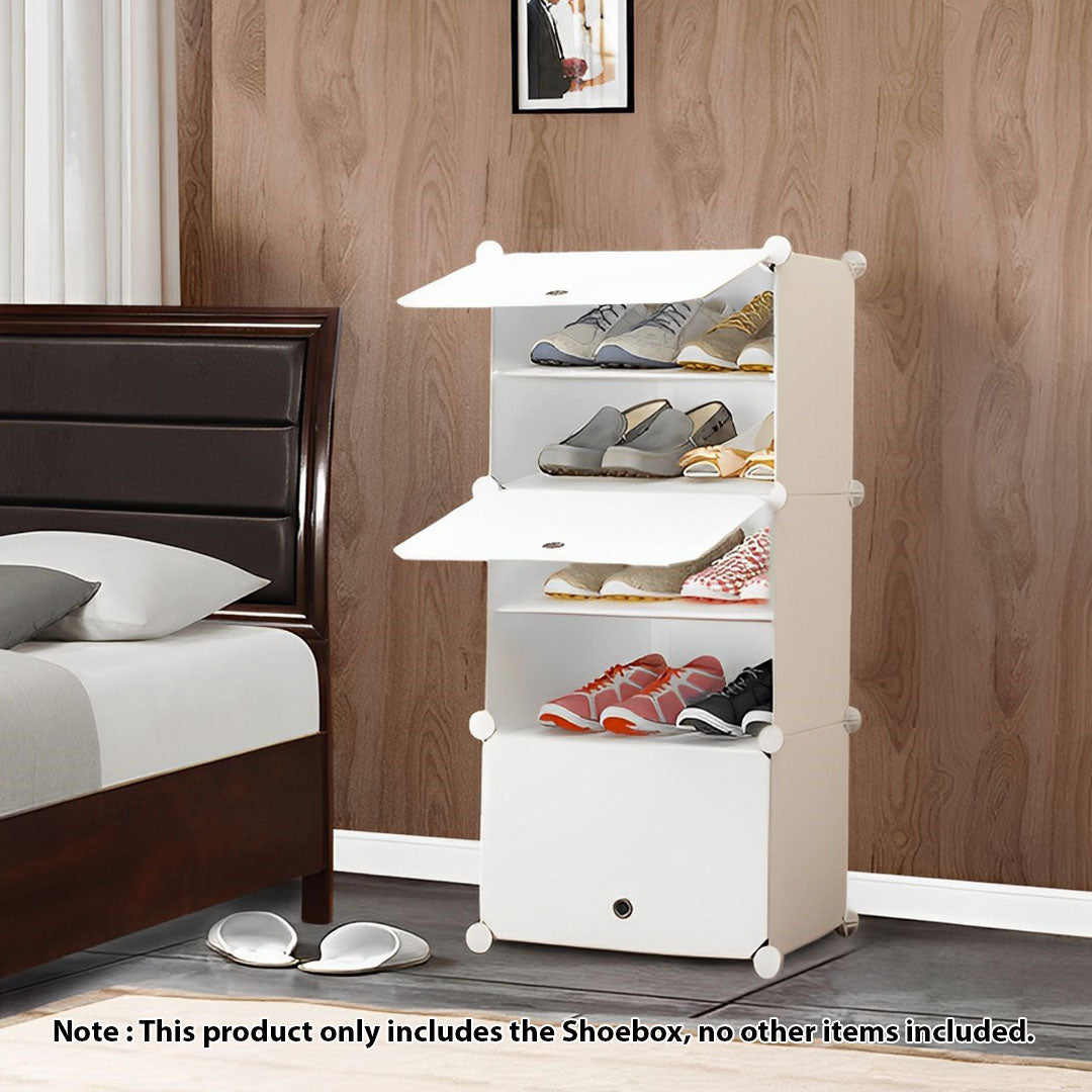 5 Tier White Shoe Rack Organizer