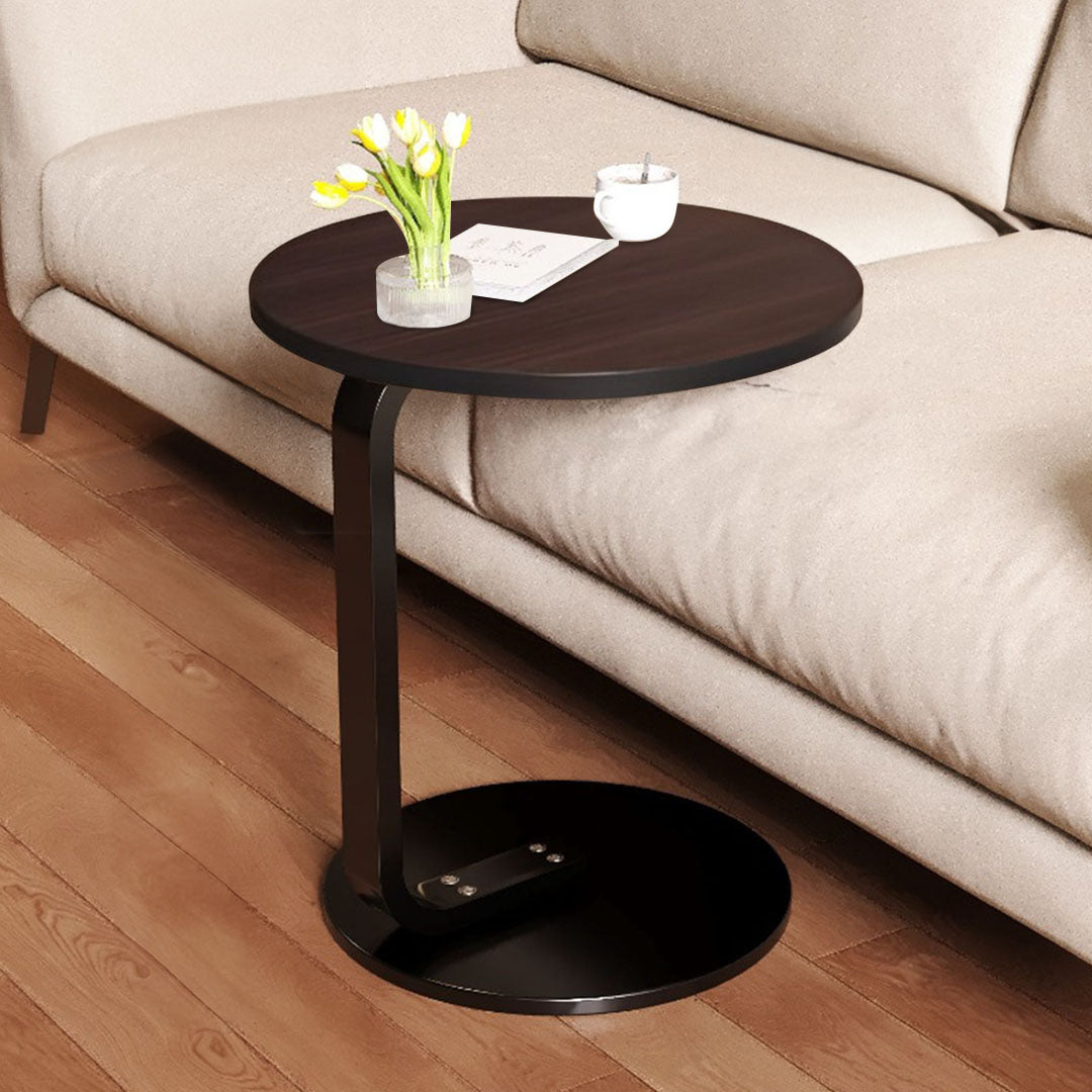 50cm Wood Board Mini Side Table Movable Lightweight w/ Black Frame