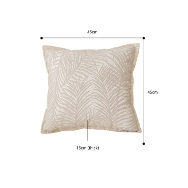 SOGA 45cm Elegant Palm Leaf Texture & Jacquard Square Throw Pillow