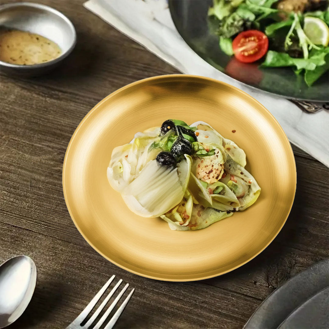 20cm Premium Gold Grilling Plate - Durable, Heat-Resistant, Perfect for BBQs and Outdoor