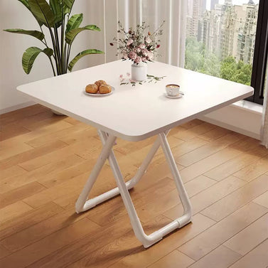 80cm White Square Table with White Legs