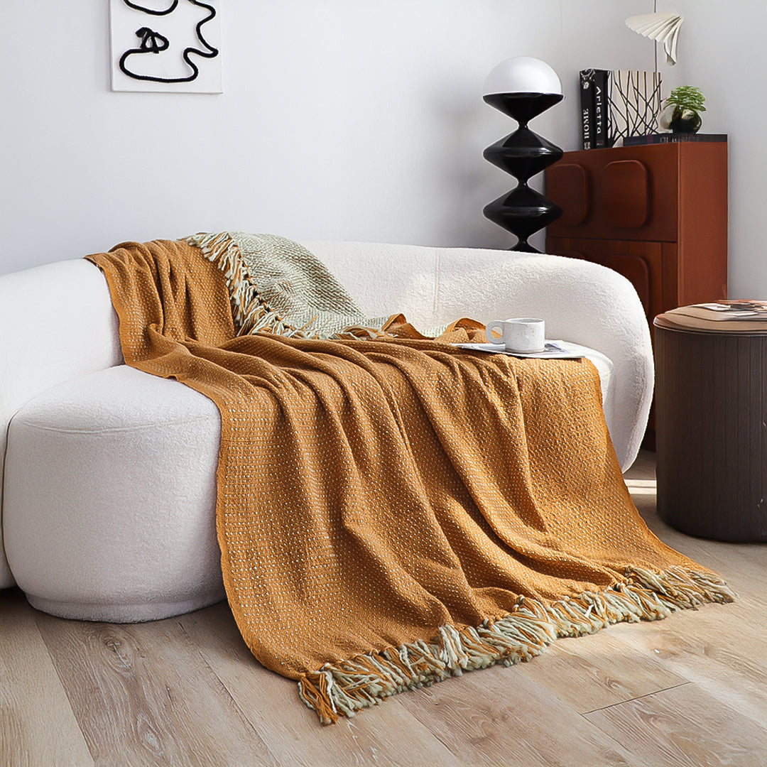 SOGA Mustard Yellow Throw Blanket 127x170cm Soft Acrylic