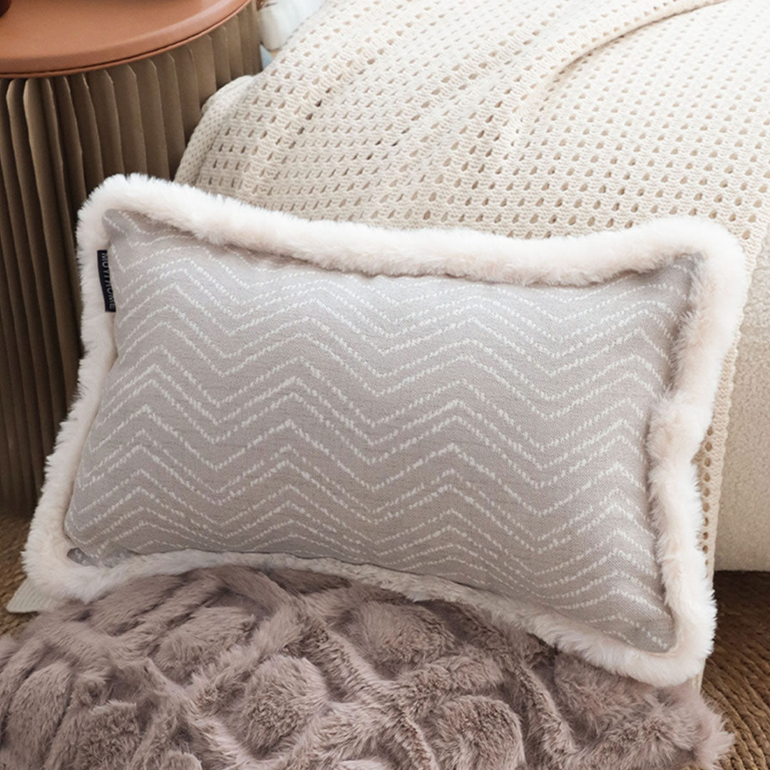 SOGA 30cm  Wabi-sabi Cushion Herringbone Lumbar Throw Pillow