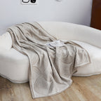 SOGA Beige Geometric Swirl Throw Blanket 130x180cm Polyester